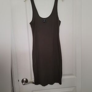 Sleeveless Olive Green Dress